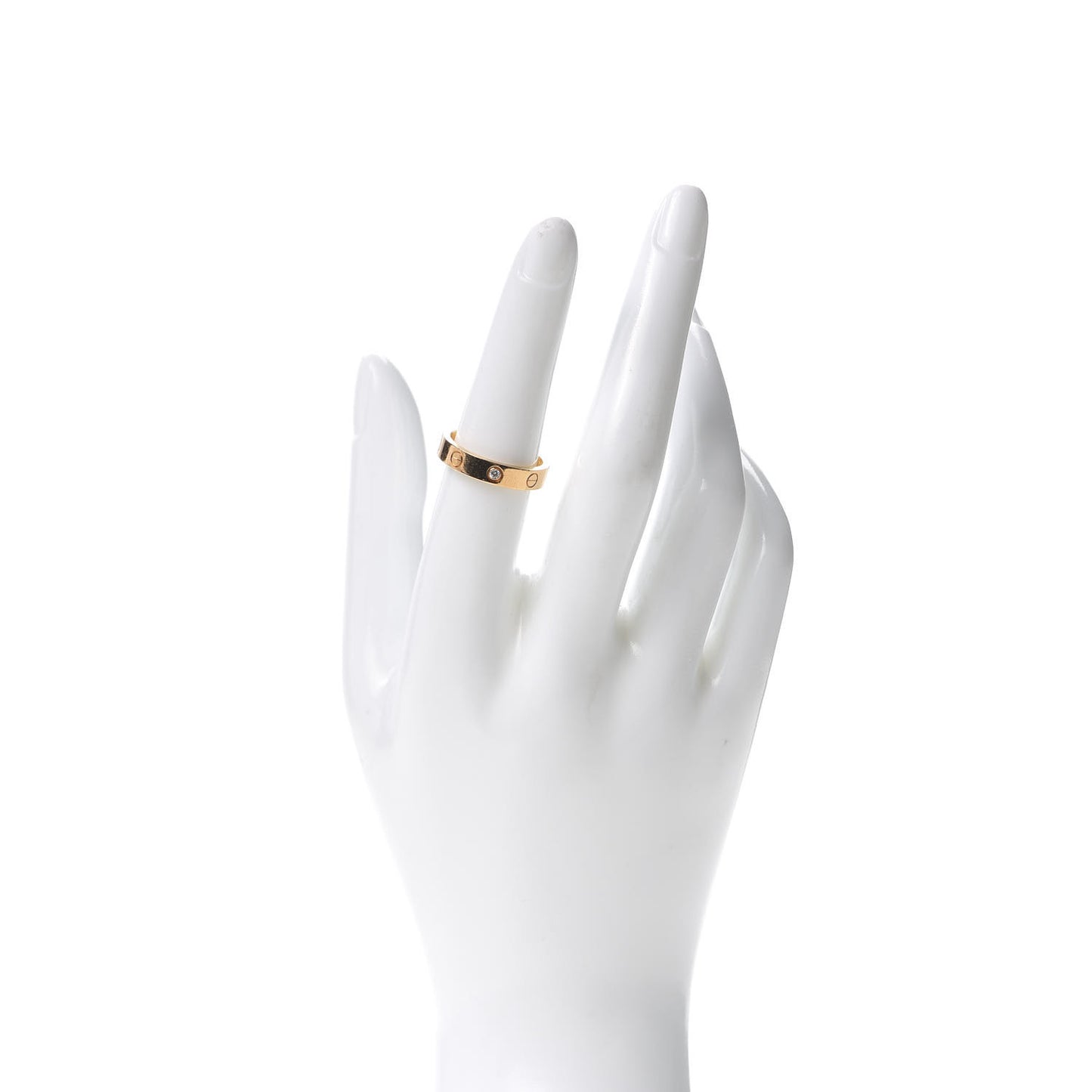 18K Yellow Gold Diamond 4mm LOVE Wedding Band Ring 54 6.75