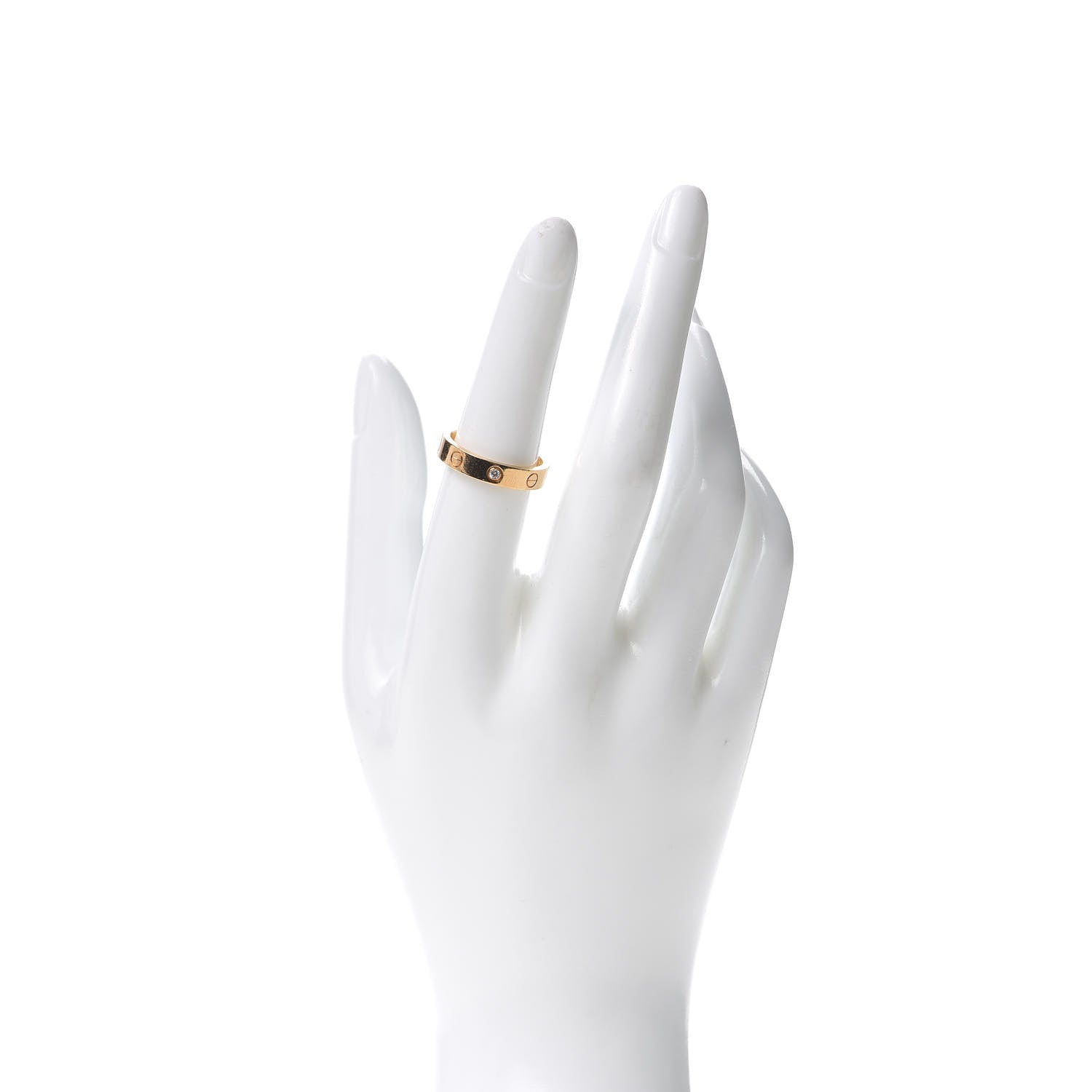 Cartier 18K Yellow Gold Diamond 4mm LOVE Wedding Band Ring 54 6.75 2 of 5