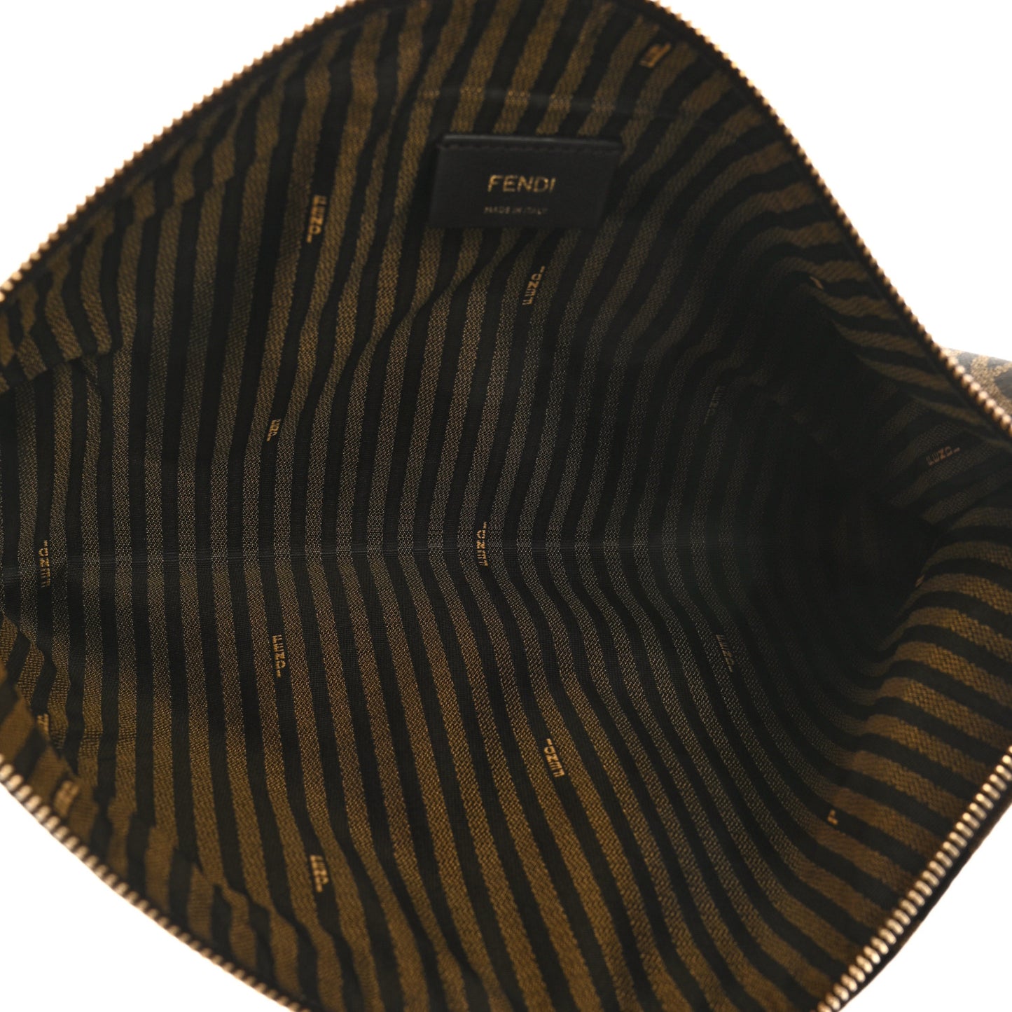 X SARAH COLEMAN Fabric Jacquard FF Vertigo Pochette Tobacco Moro Black