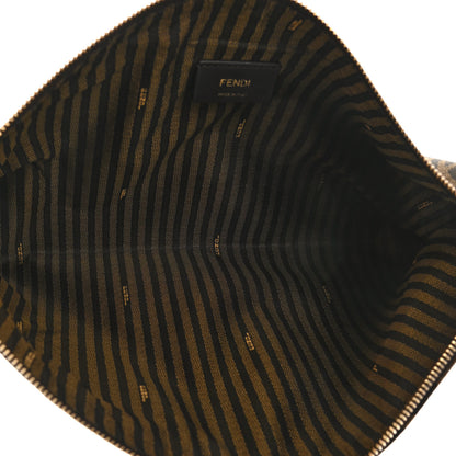 Fendi X SARAH COLEMAN Fabric Jacquard FF Vertigo Pochette Tobacco Moro Black 4 of 6
