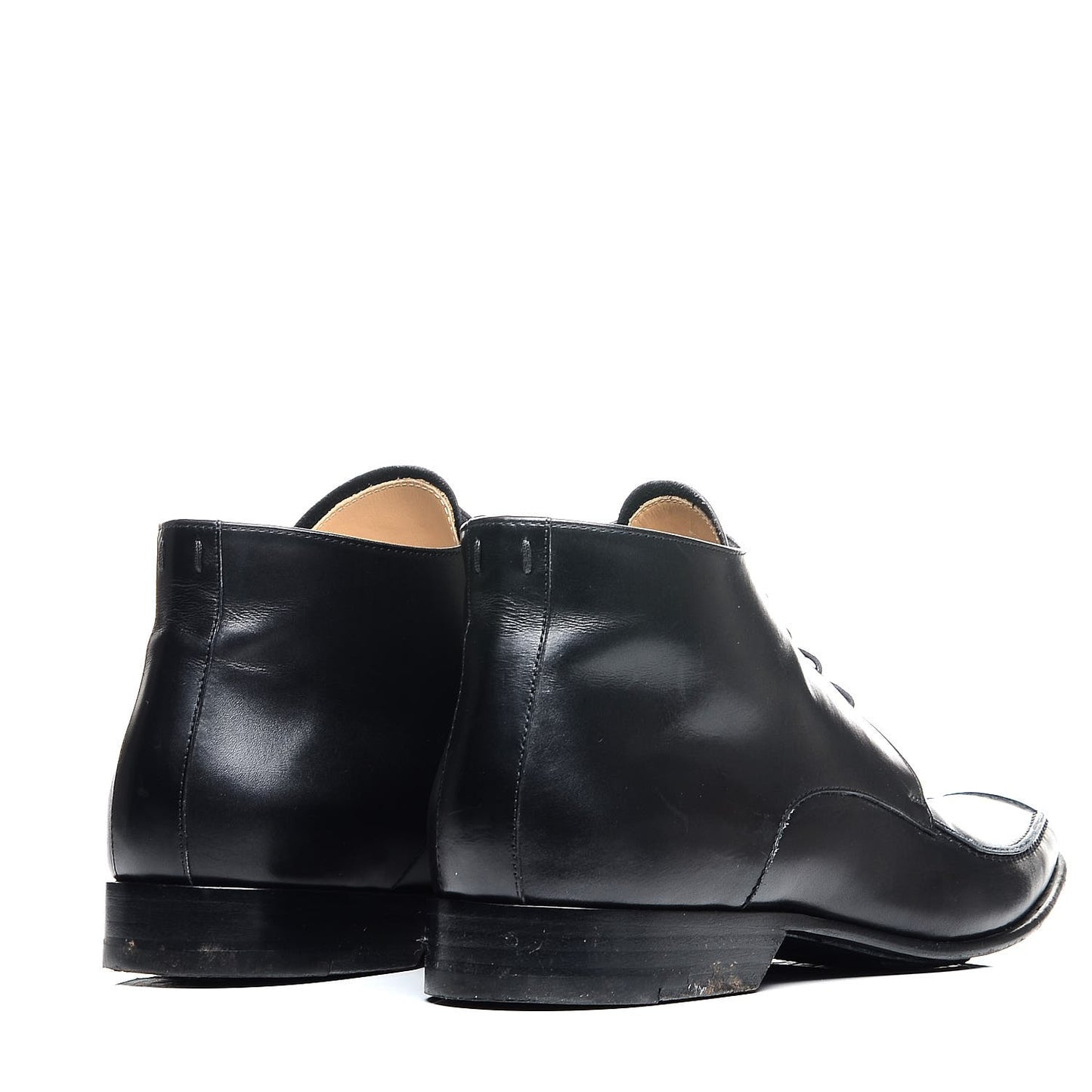 Calfskin Lace Up Ankle Boots 7 Black