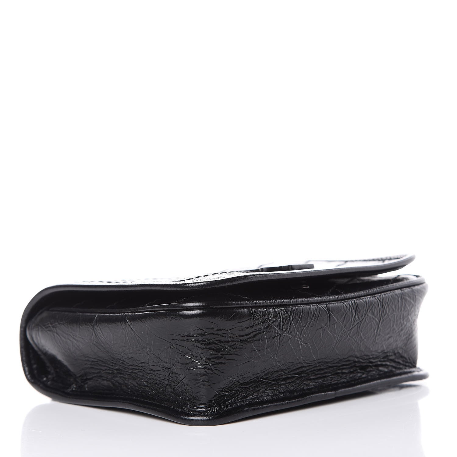 Saint Laurent Crinkled Calfskin Matelasse Monogram Niki Chain Wallet Black 4 of 9