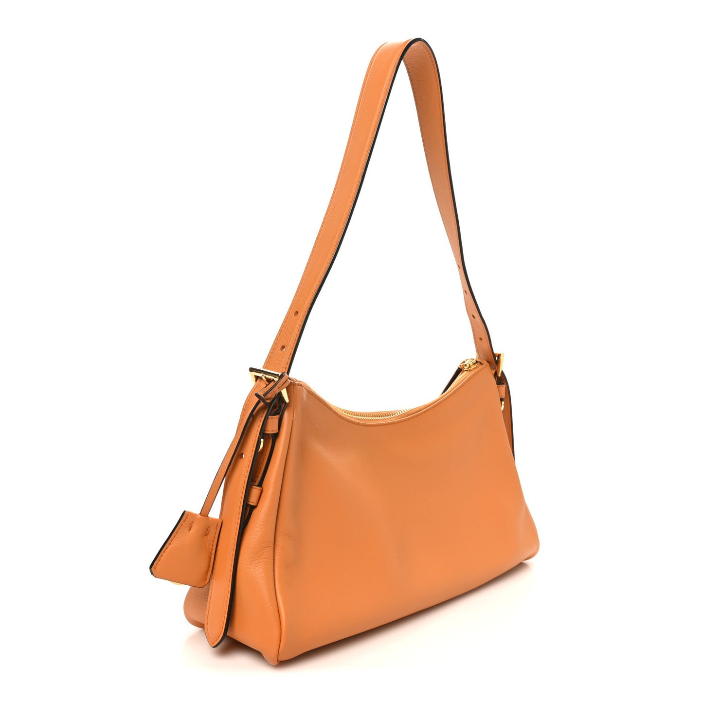 Soft Calfskin Medium Aimee Shoulder Bag Amber