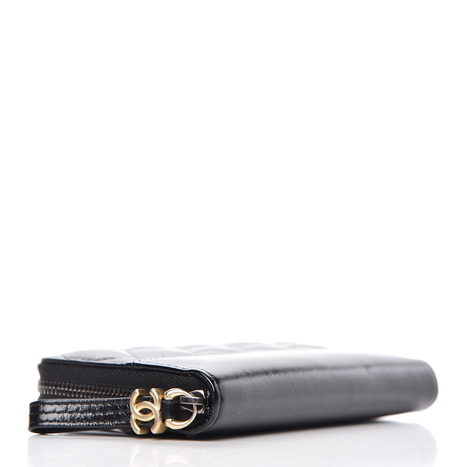 Chanel Aged Calfskin Quilted Small Gabrielle Zip Around Wallet Black 4 of 10