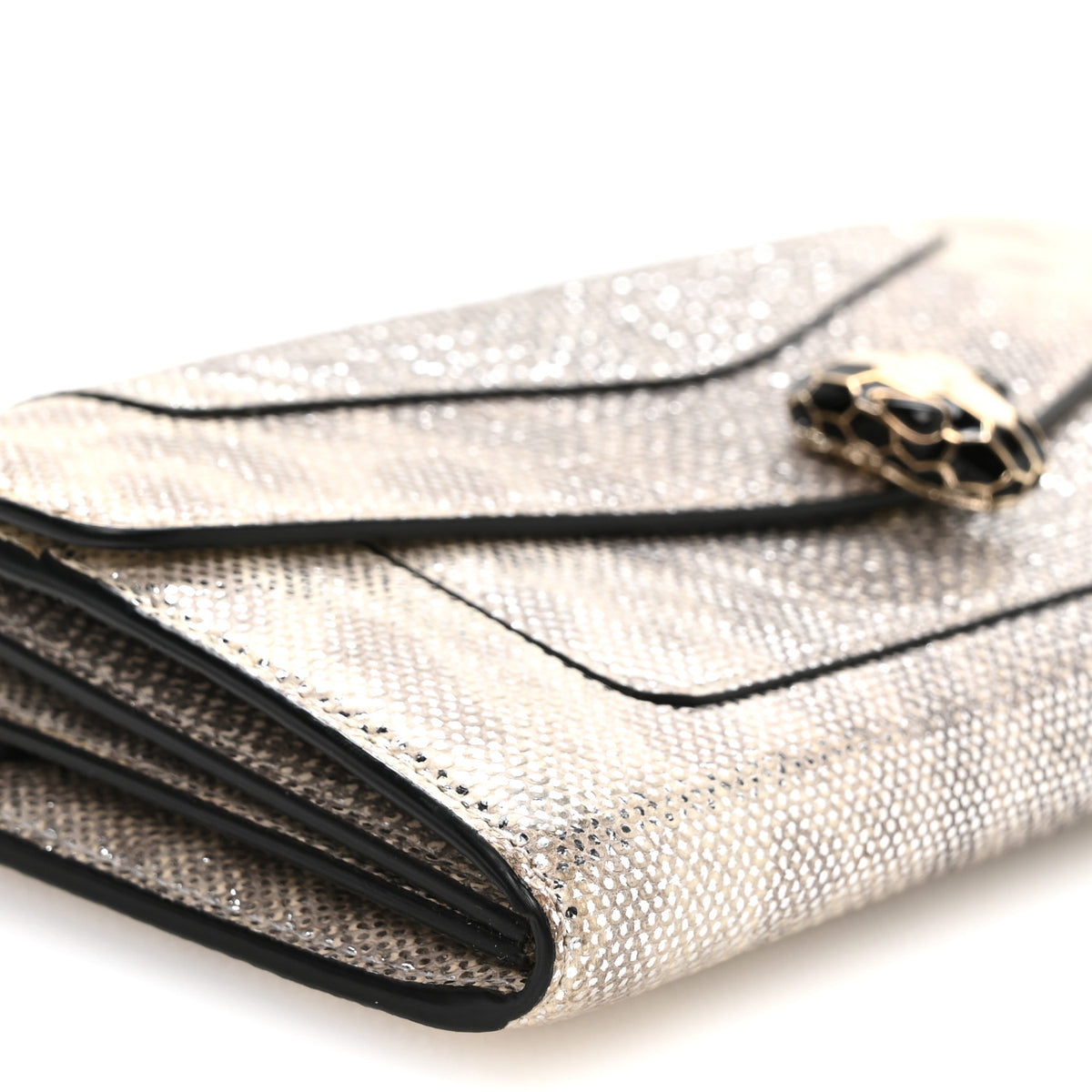 Bulgari Metallic Karung Serpenti Forever Chain Wallet Beige 9 of 10