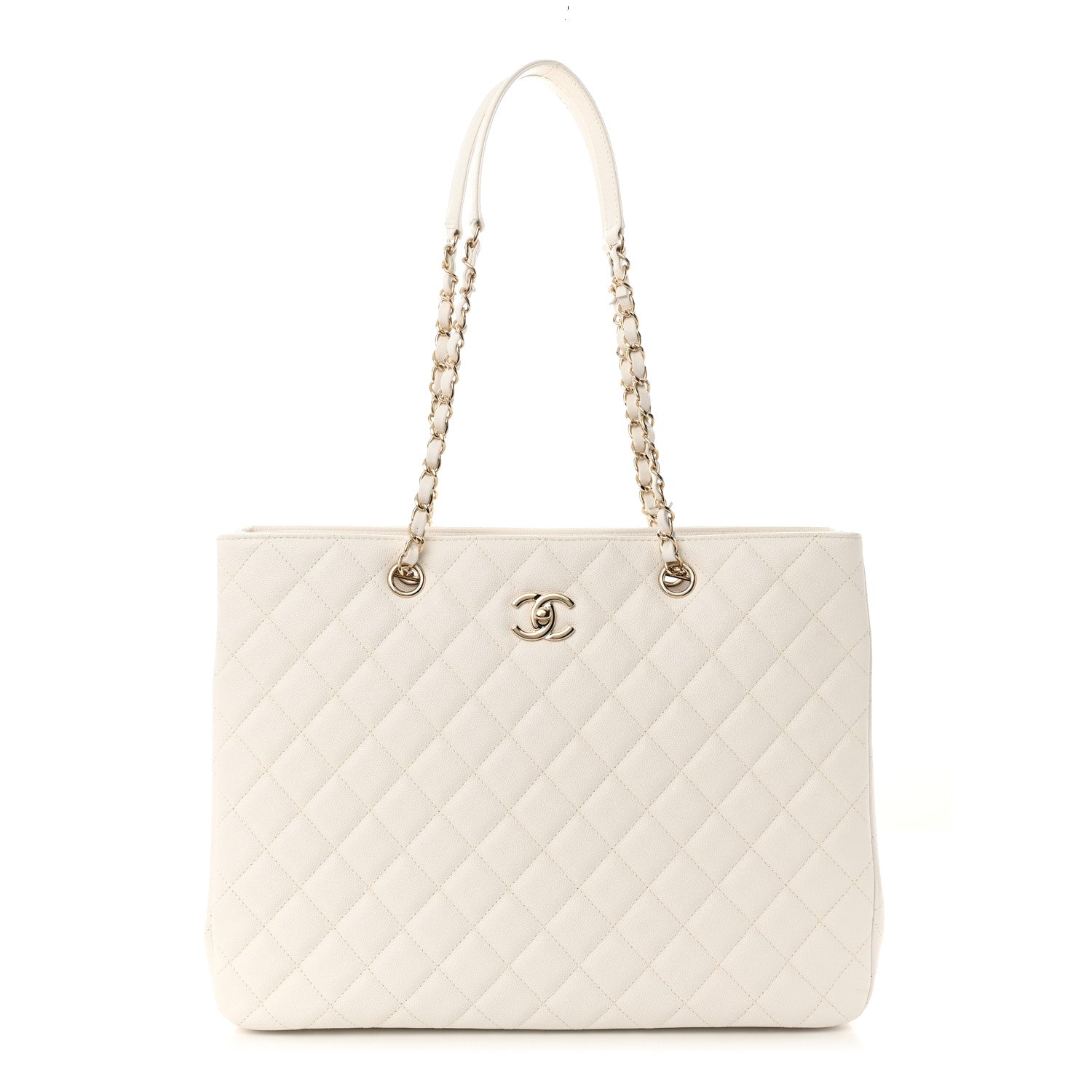 Chanel Caviar Quilted Large Classic Shopping Tote White 1 of 10