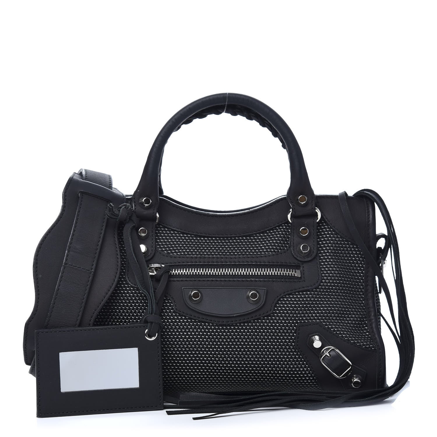 Balenciaga Lambskin Canvas Classic Silver Hardware Mini City Black 1 of 10