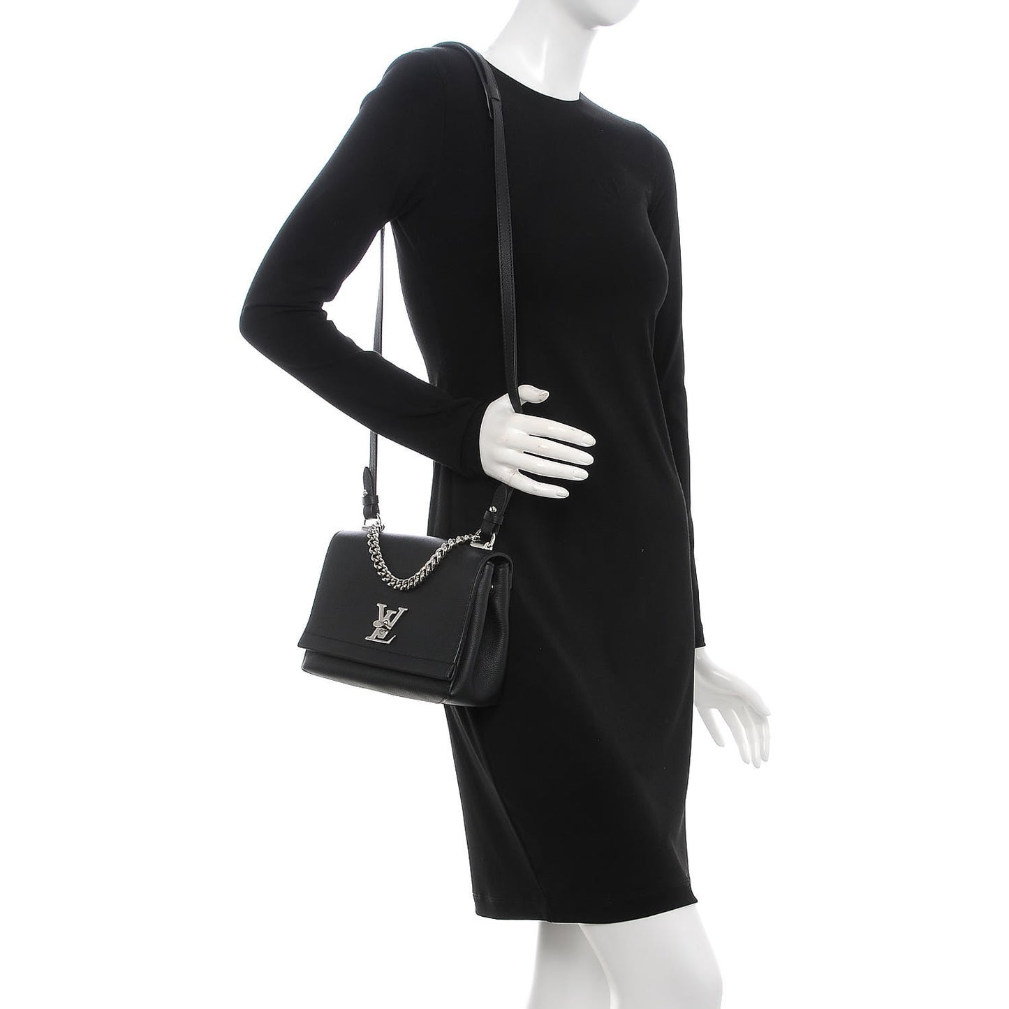 Calfskin Lockme II Chain Bag BB Black