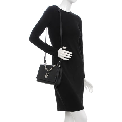 Louis Vuitton Calfskin Lockme II Chain Bag BB Black 2 of 6