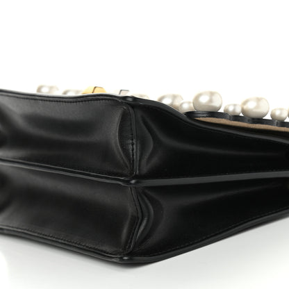 Fendi Vitello Liberty Pearl Scalloped Studded Small Kan I Shoulder Bag Black 18 of 20