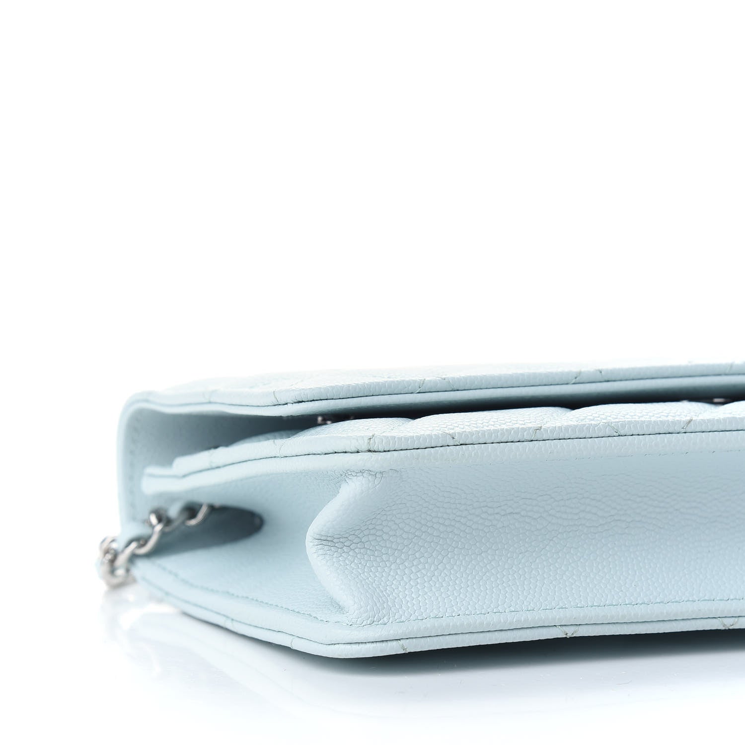 Chanel Caviar Quilted Wallet On Chain WOC Light Blue 9 of 10