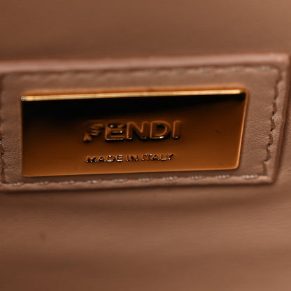 Fendi Vitello Seta Burro Medium Peekaboo Iconic Satchel Blue Notte Plaster 7 of 14