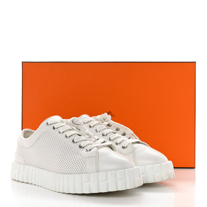 Hermes Perforated Calfskin Cross Sneakers 37 White 8 of 8