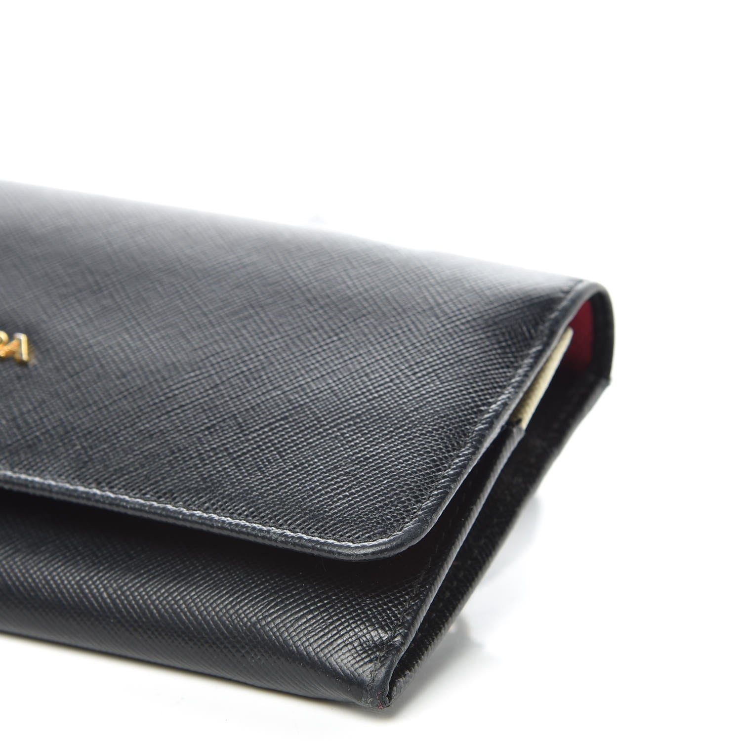 Prada Saffiano Colour Continental Flap Wallet Black Peonia 6 of 11