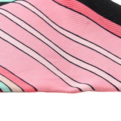 Hermes Silk Sangles En Zigzag Twilly Fuchsia Vert Jaune 10 of 11