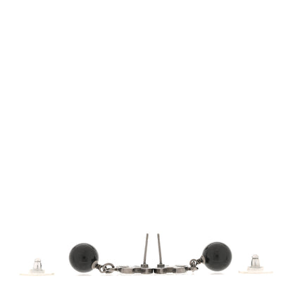 Chanel CC Globe Drop Earrings Ruthenium Ruthenium Black 3 of 6