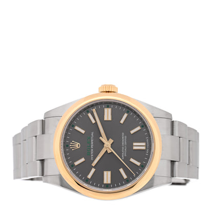 Rolex Stainless Steel 18K Yellow Gold 41mm Oyster Perpetual 100th Anniversary Watch Slate 134303 2 of 5