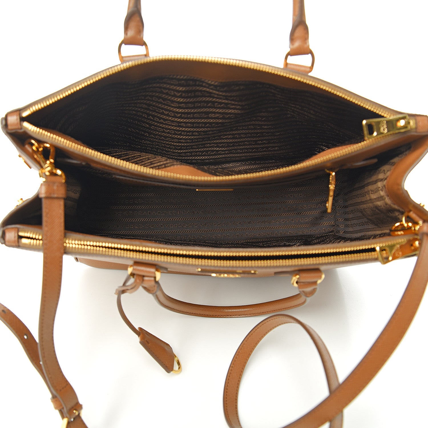 Prada Saffiano Large Galleria Double Zip Tote Cannella 4 of 12