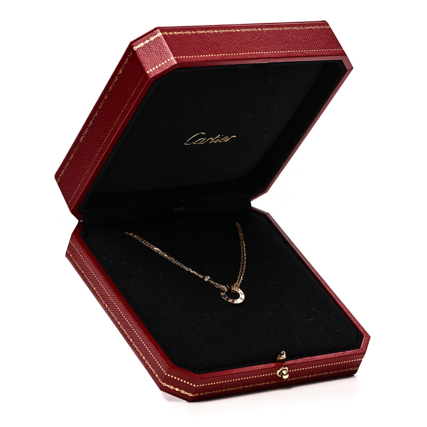Cartier 18K Yellow Gold 2 Diamond LOVE Necklace 6 of 6