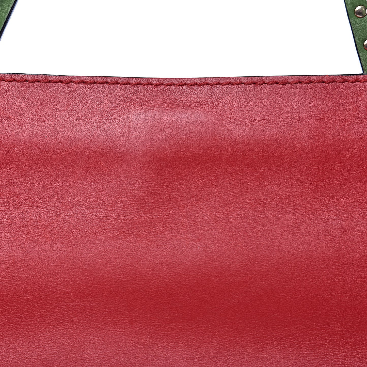 Vitello Colorblock Medium Rockstud Tote Deep Rose Clover Grey Scarlet