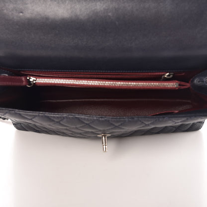 Chanel Caviar Lizard Quilted Medium Coco Handle Flap Navy 5 of 9