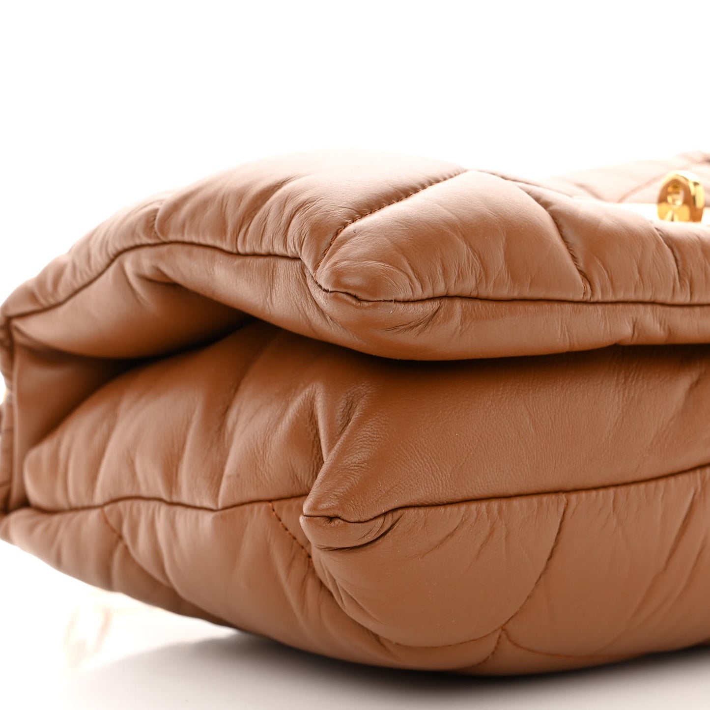 Nappa Pillow Quilted Little Softie Bag Tobacco Brown