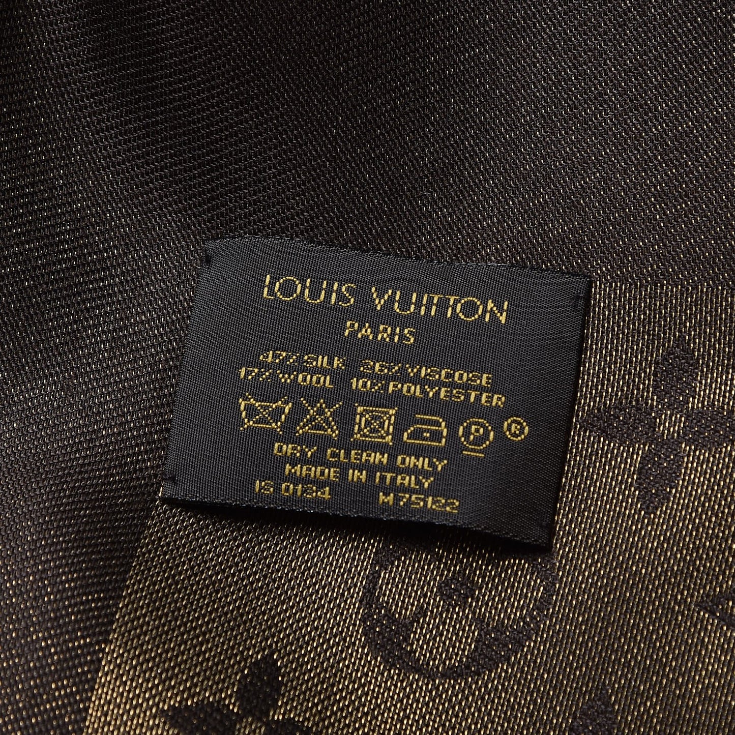 Silk Lurex Wool Monogram Shine Shawl Brown