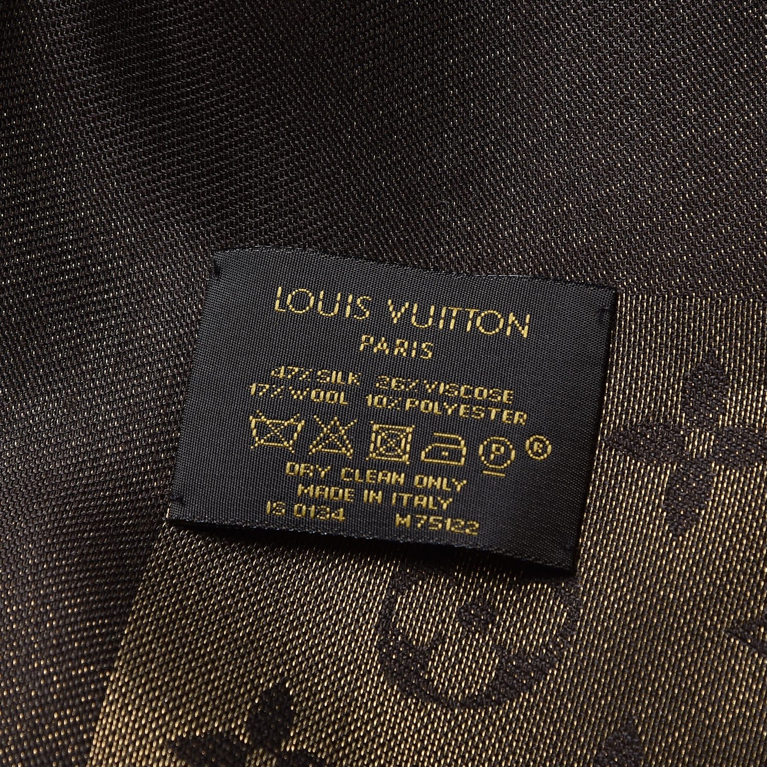 Louis Vuitton Silk Lurex Wool Monogram Shine Shawl Brown 5 of 5