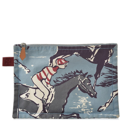 Hermes Toile Flat Equator Trousse PM Bleu 1 of 7