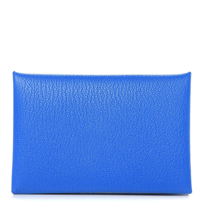 Hermes Chevre Mysore Calvi Card Case Bleu Hydra 1 of 7