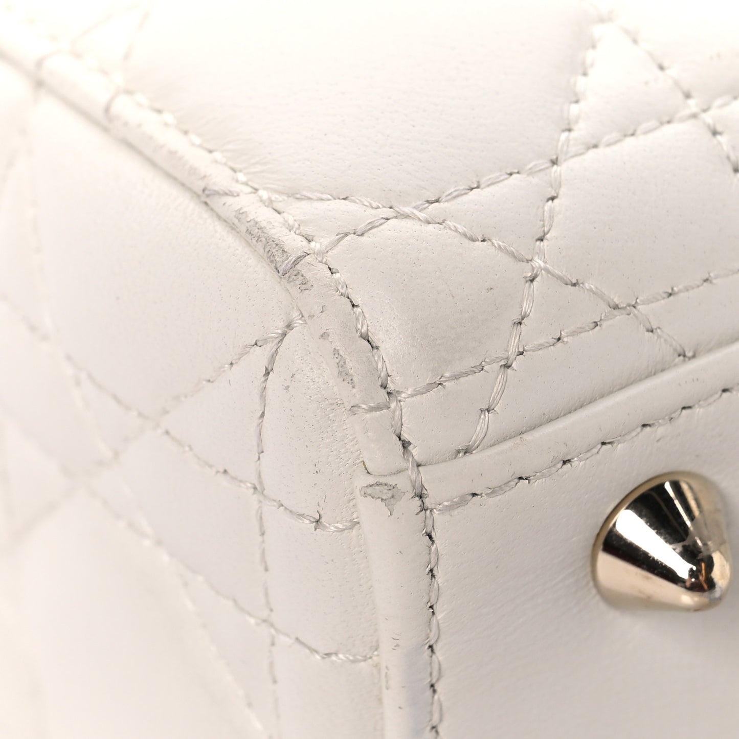 Lambskin Cannage Small My ABCDior Lady Dior White