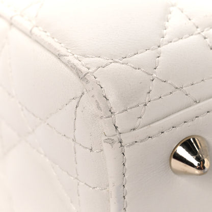 Christian Dior Lambskin Cannage Small My ABCDior Lady Dior White 9 of 14