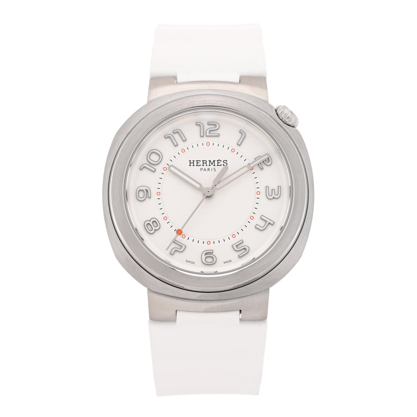 Stainless Steel Rubber 36mm Cut Automatic Watch Blanc