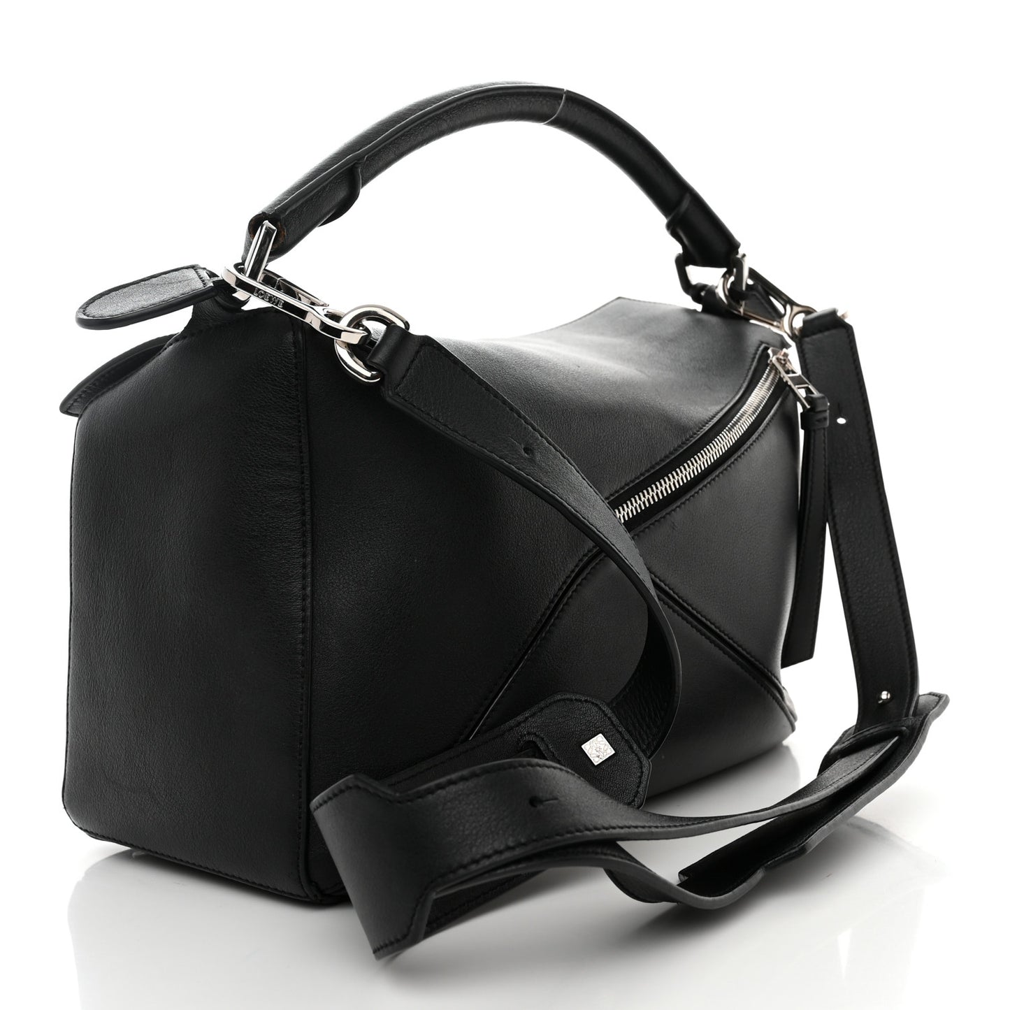 Calfskin Medium Puzzle Bag Black