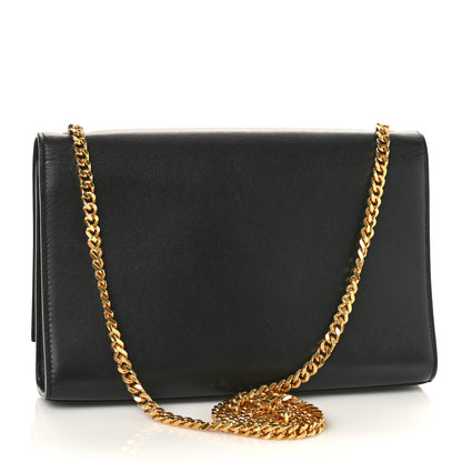 Saint Laurent Calfskin Crystal Medium Monogram Kate Satchel Black 3 of 11