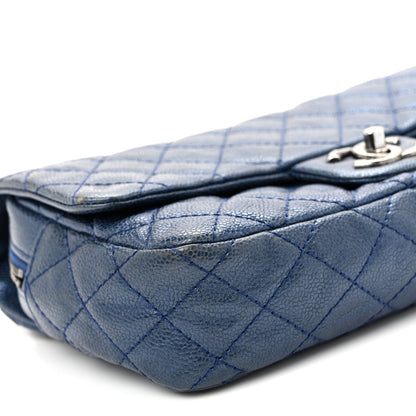 Chanel Iridescent Caviar Quilted Jumbo Easy Flap Dark Blue 17 of 21