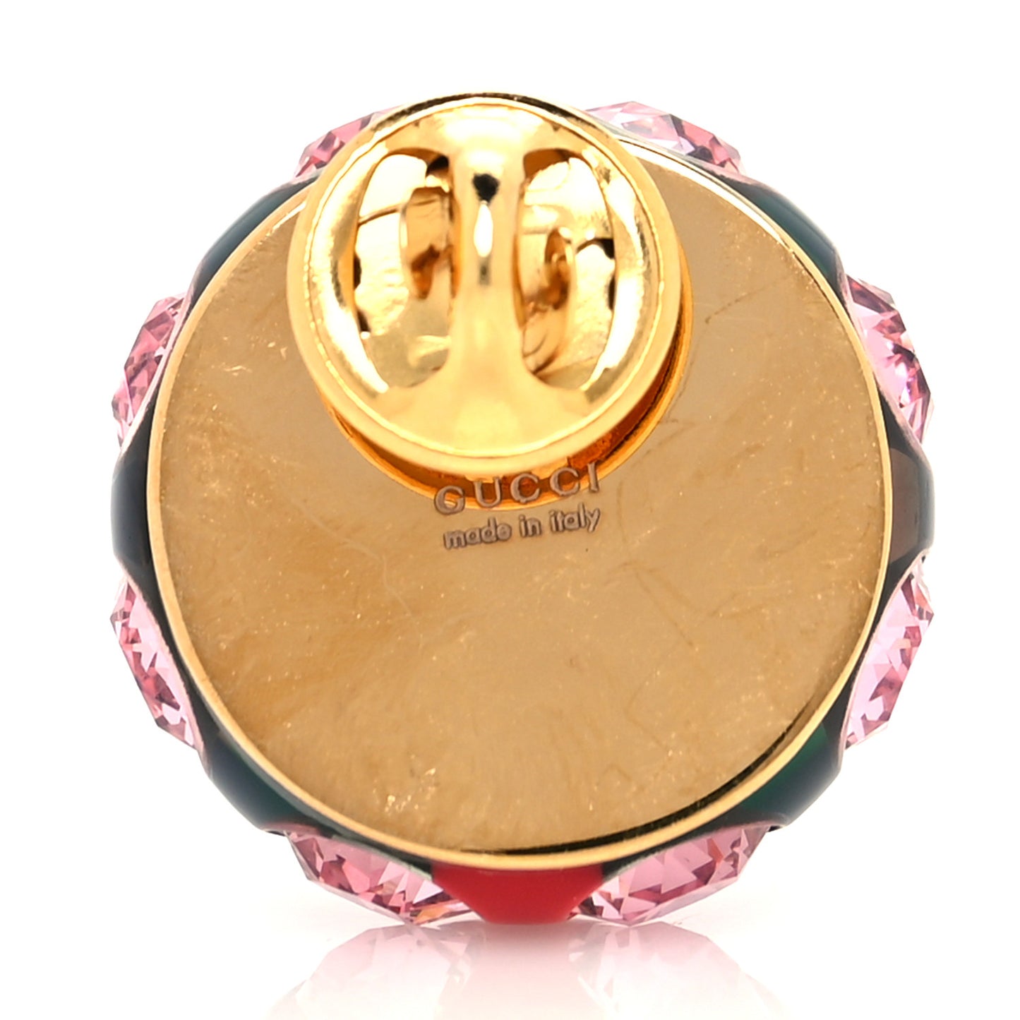 Resin Strass Vintage Web Stud Pin Red Green