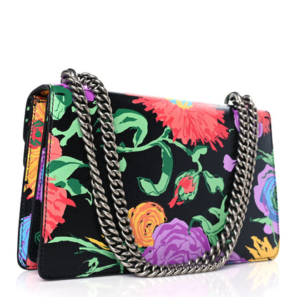 Gucci X KEN SCOTT New Shangai Calfskin Jenny Floral Print Small Dionysus Shoulder Bag Black Pink 3 of 9
