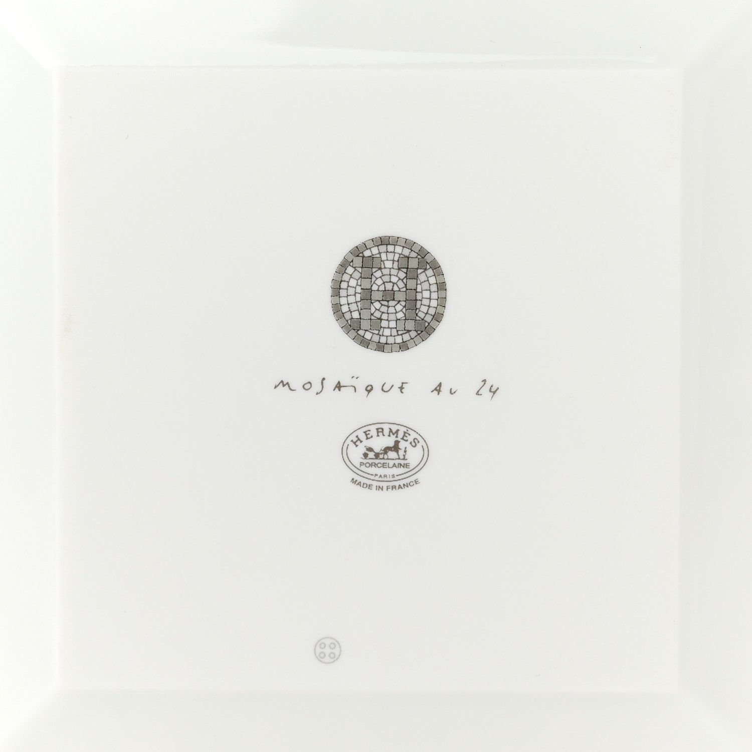 Hermes Porcelain Mosaique Au 24 Platine Square Plate N°2 3 of 4