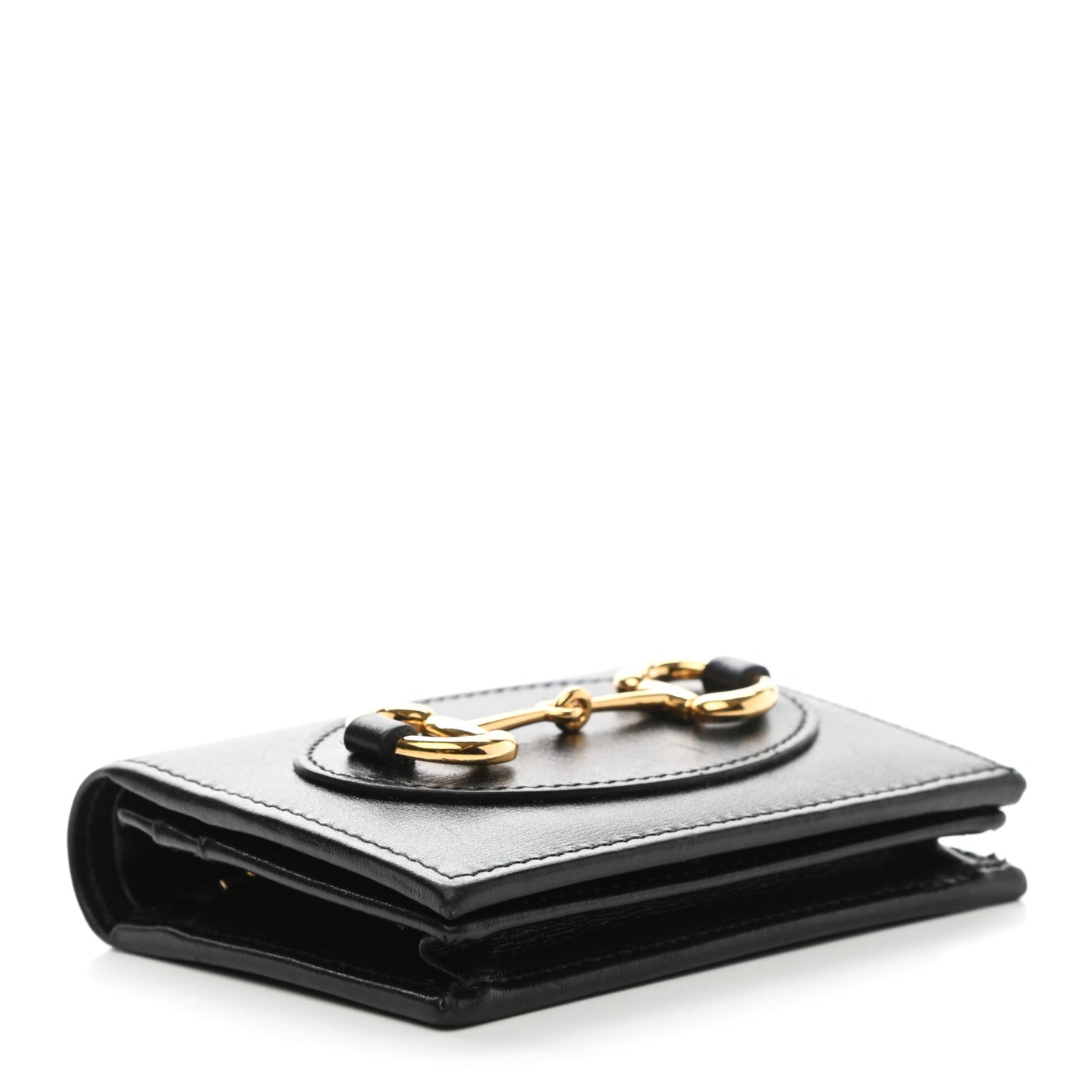 Boarded Plutone Calfskin Horsebit 1955 Card Case Wallet Black