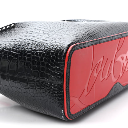 Christian Louboutin Alligator Embossed Calfskin Spiked Large Cabarock Shopper Tote Black 8 of 10