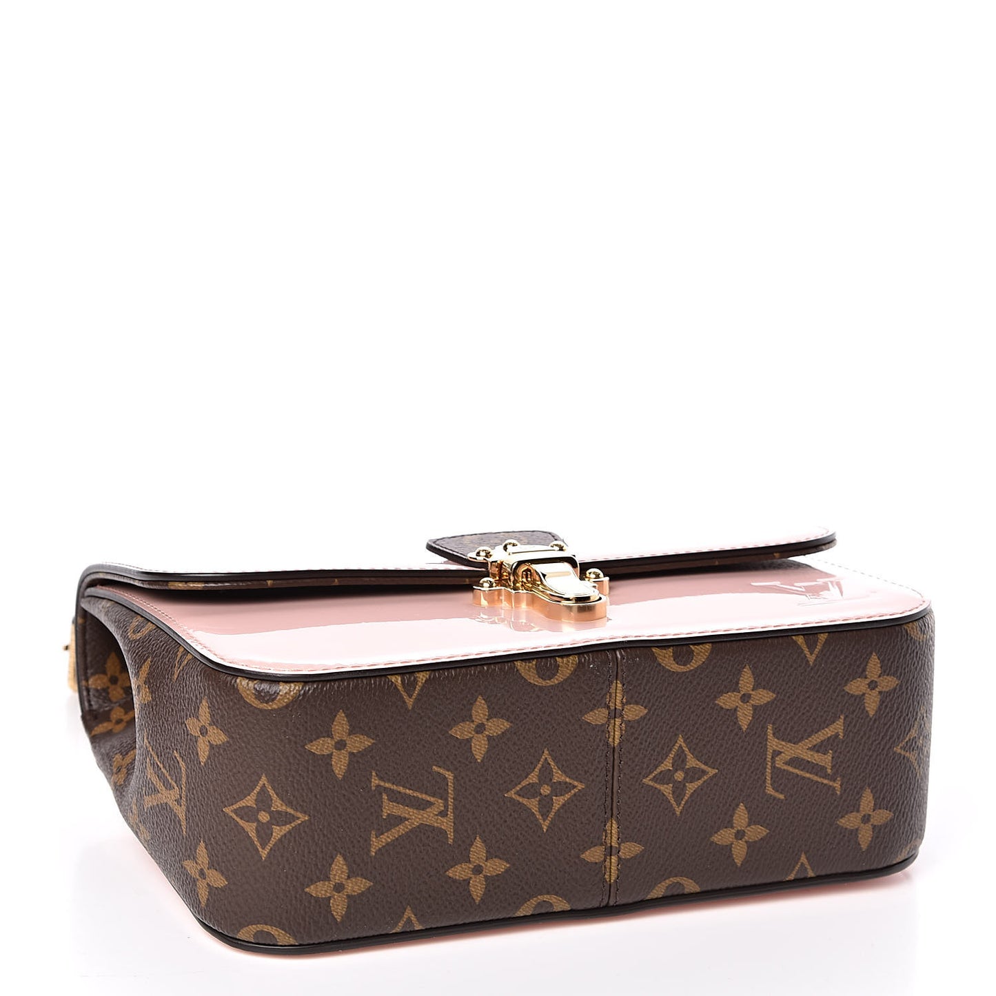 Patent Calfskin Monogram Cherrywood BB Rose Ballerine