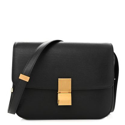 Celine Liege Calfskin Medium Classic Box Flap Bag Black 1 of 11