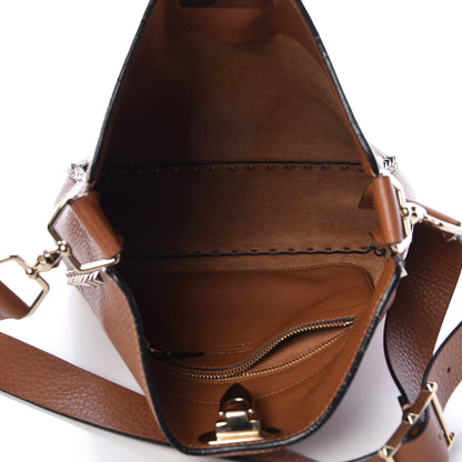 Valentino Garavani Pebbled Calfskin Small Rockstud Flip-Lock Messenger Bag Light Cuir 5 of 13