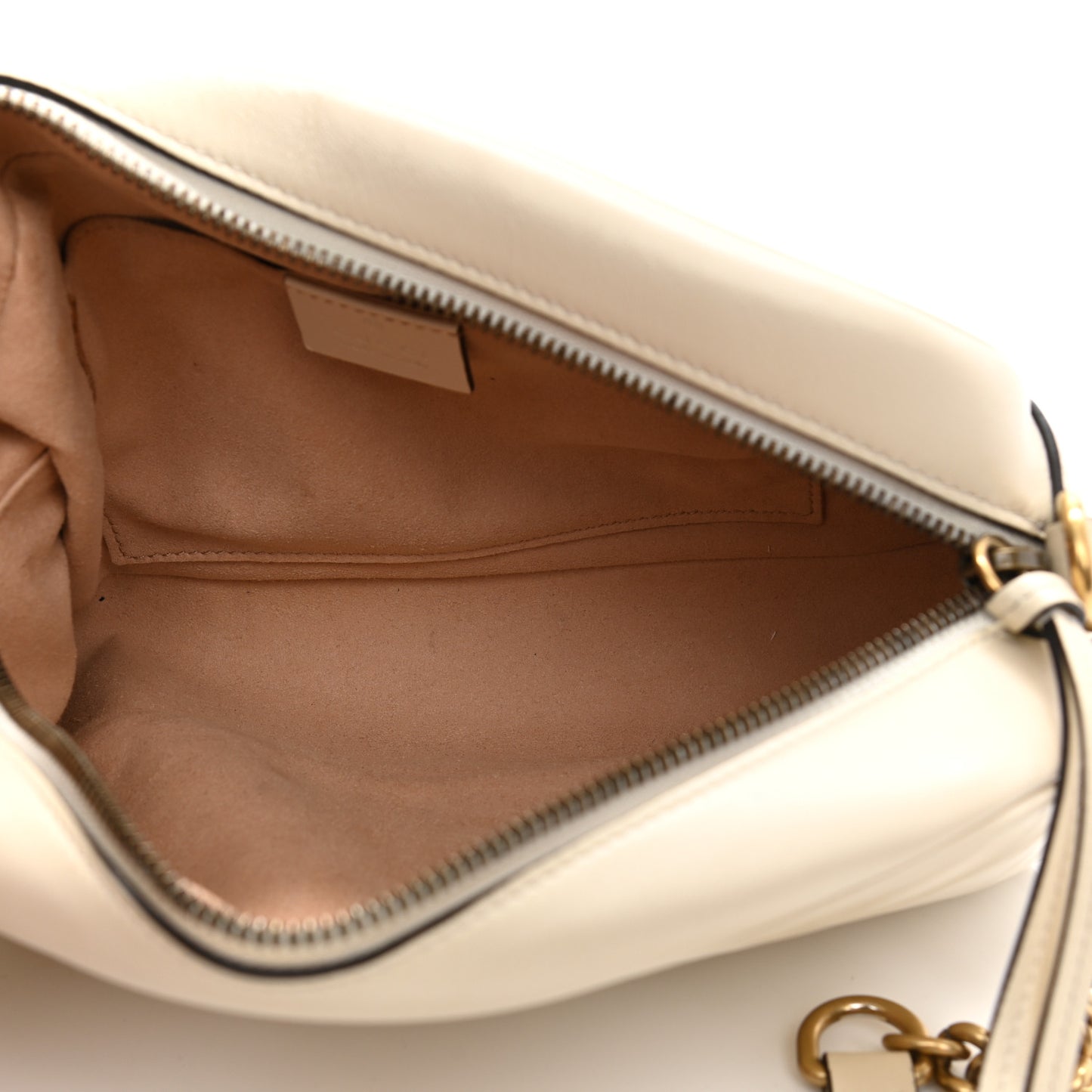Calfskin Matelasse Small GG Marmont Chain Shoulder Bag White
