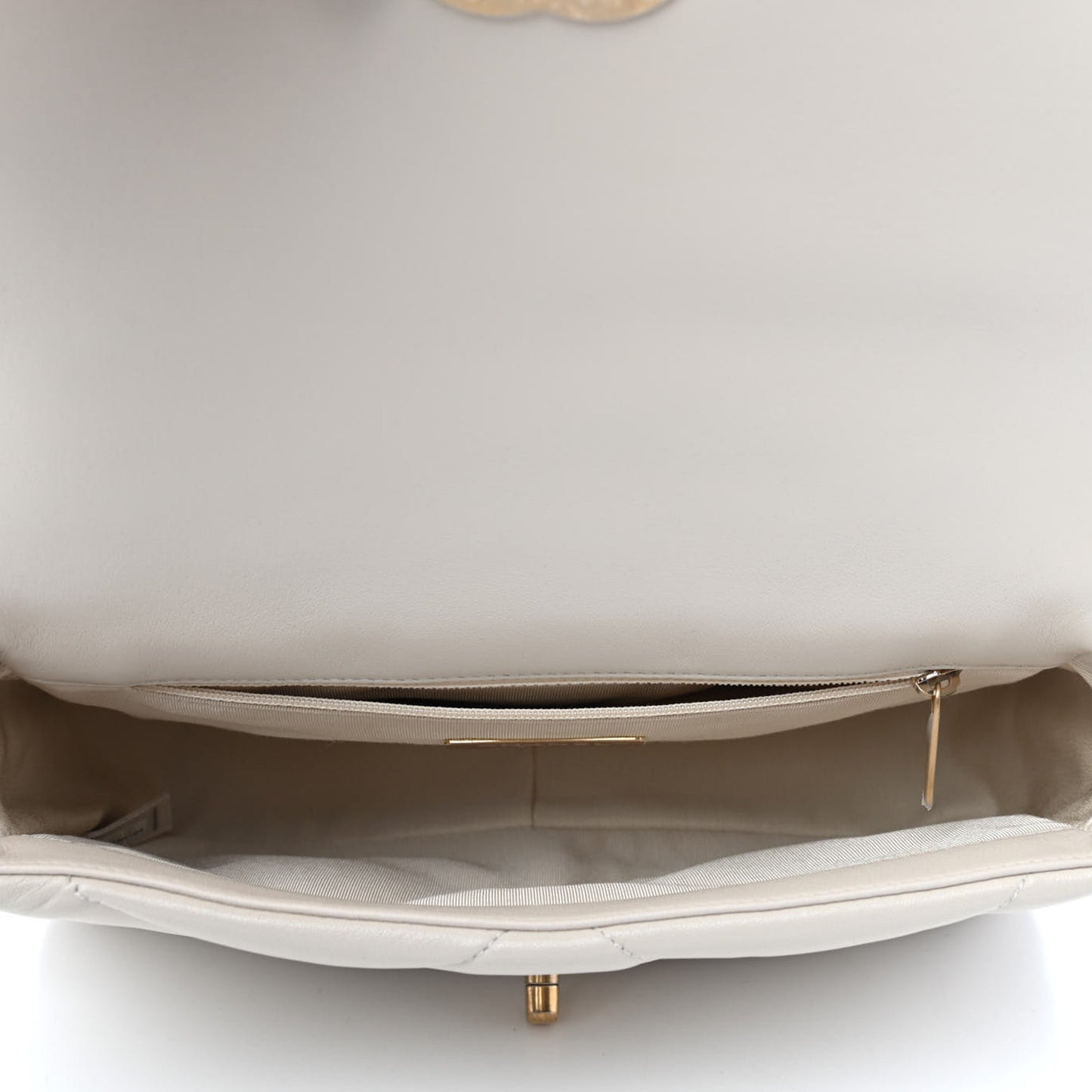Lambskin Quilted Medium Chanel 19 Flap Light Beige