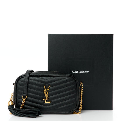 Saint Laurent Grain De Poudre Matelasse Monogram Mini Lou Camera Bag Black 11 of 11