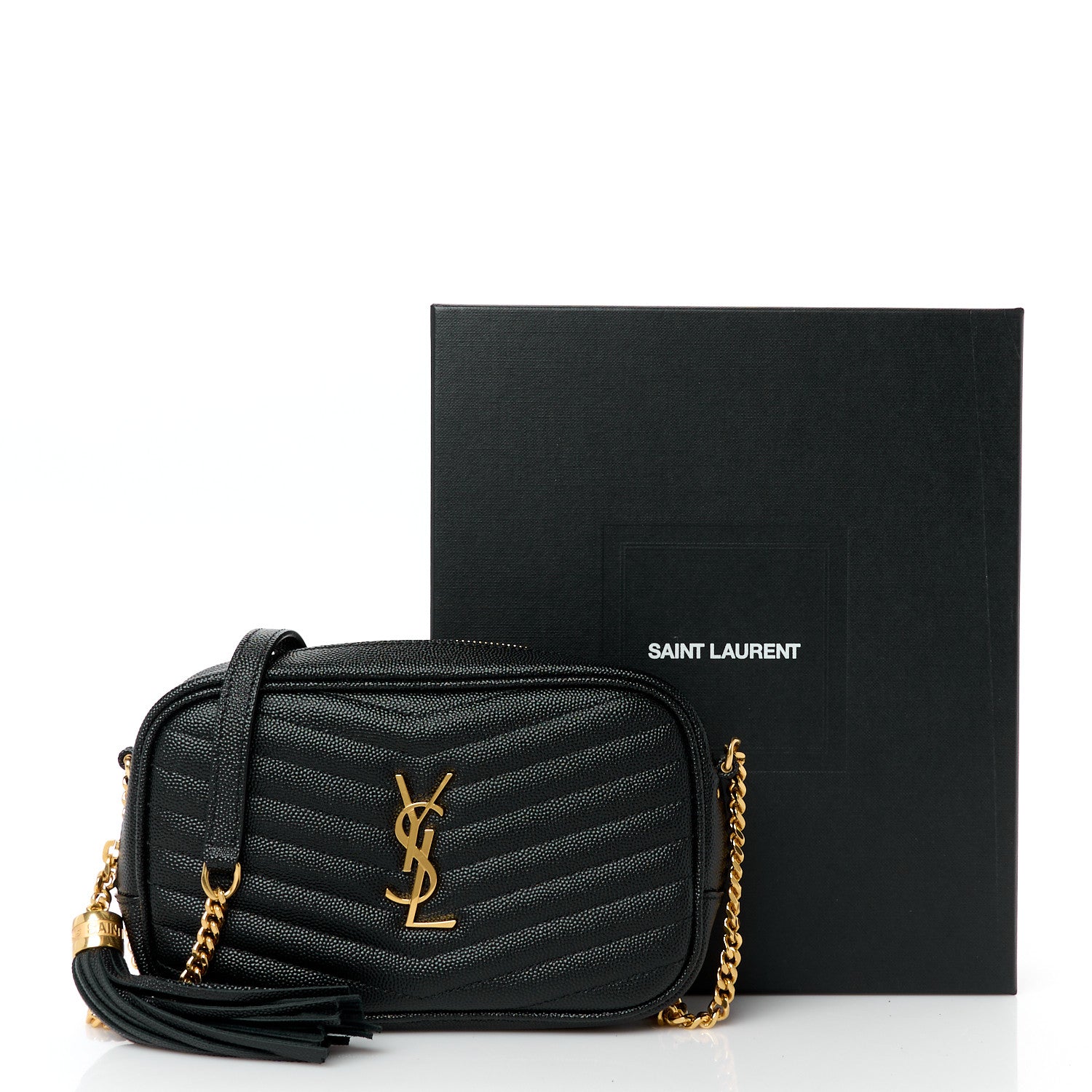 Saint Laurent Grain De Poudre Matelasse Monogram Mini Lou Camera Bag Black 11 of 11