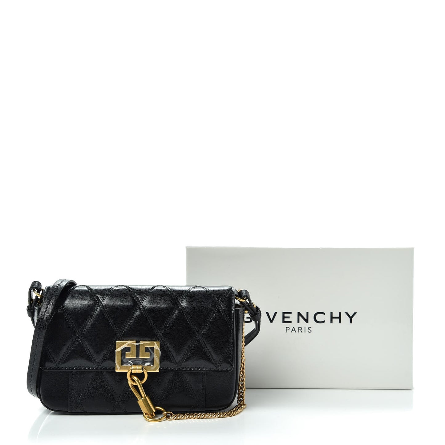 Goatskin Quilted GV3 Mini Pocket Convertible Bag Black