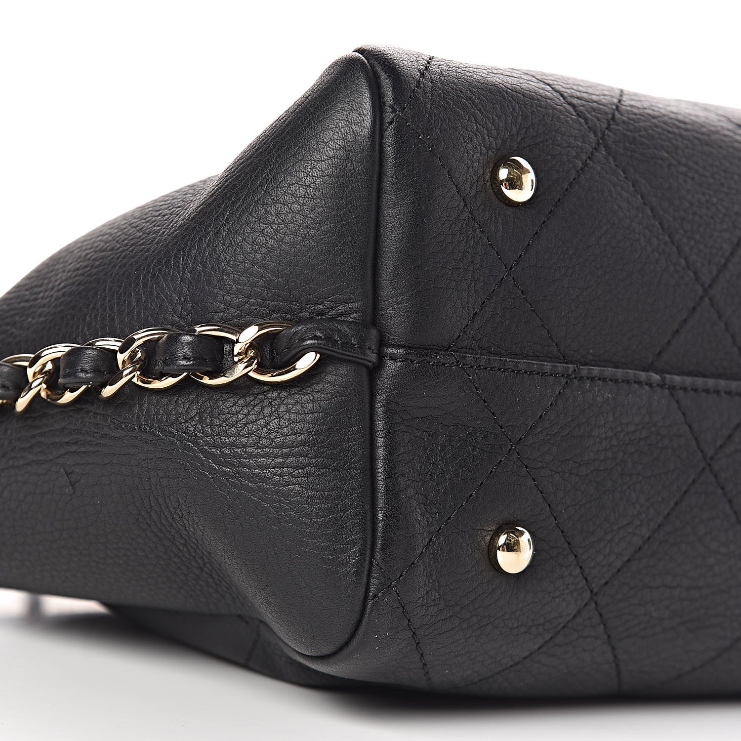 Chanel Bullskin Stitched Small Shopping Tote Black 8 of 11